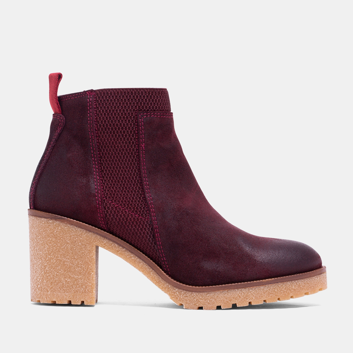 Burgundy Suede Oiled Boots Sacha 【】